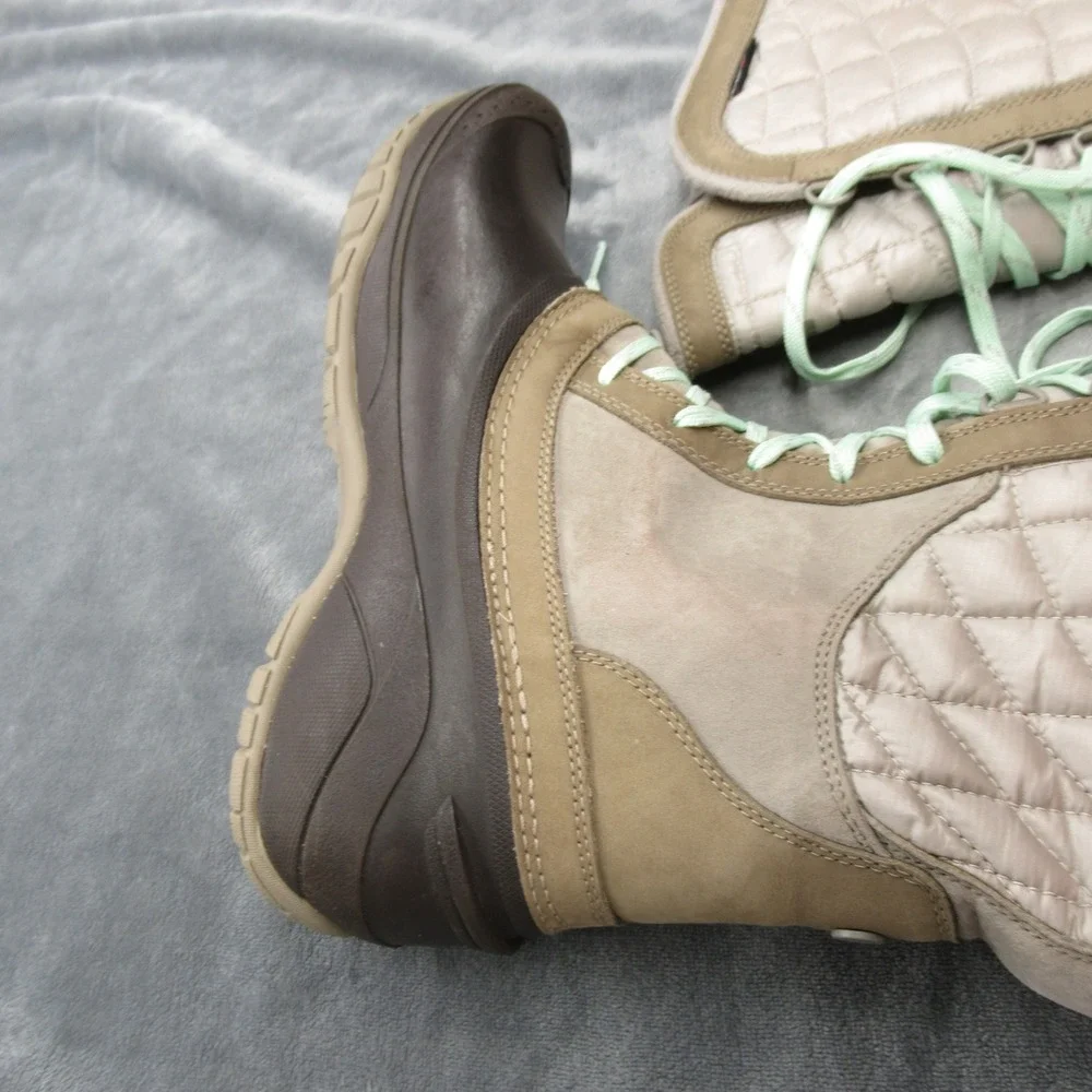 North Face Snow Boots Women 9 Brown Thermoball Utility Lace‎ Up Quilted Winter